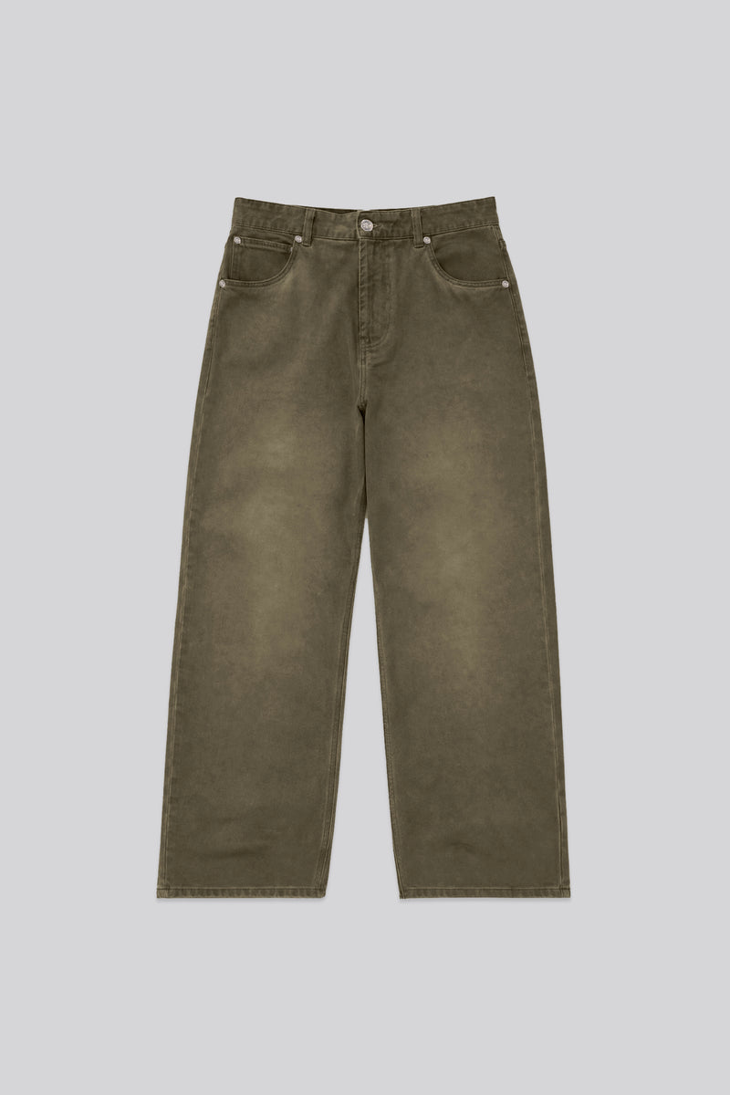 Oil Washed Denim Matcha