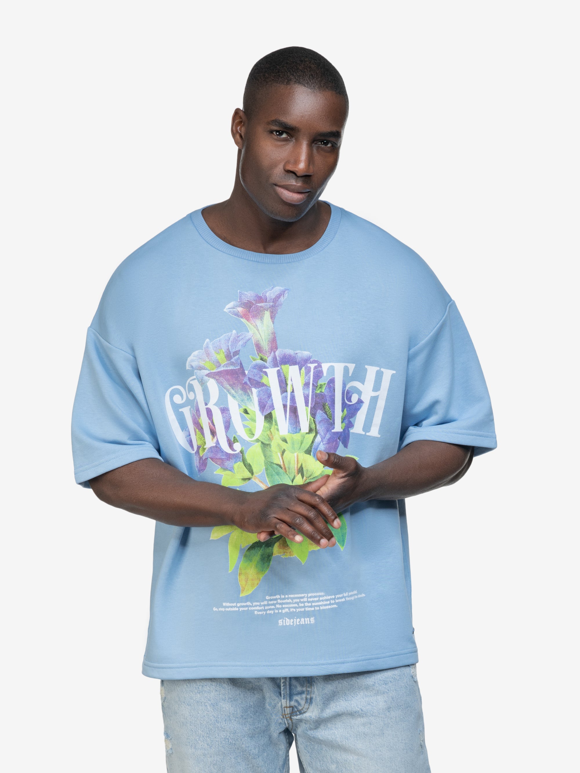 GROWTH FLOWER TEE BABYBLUE