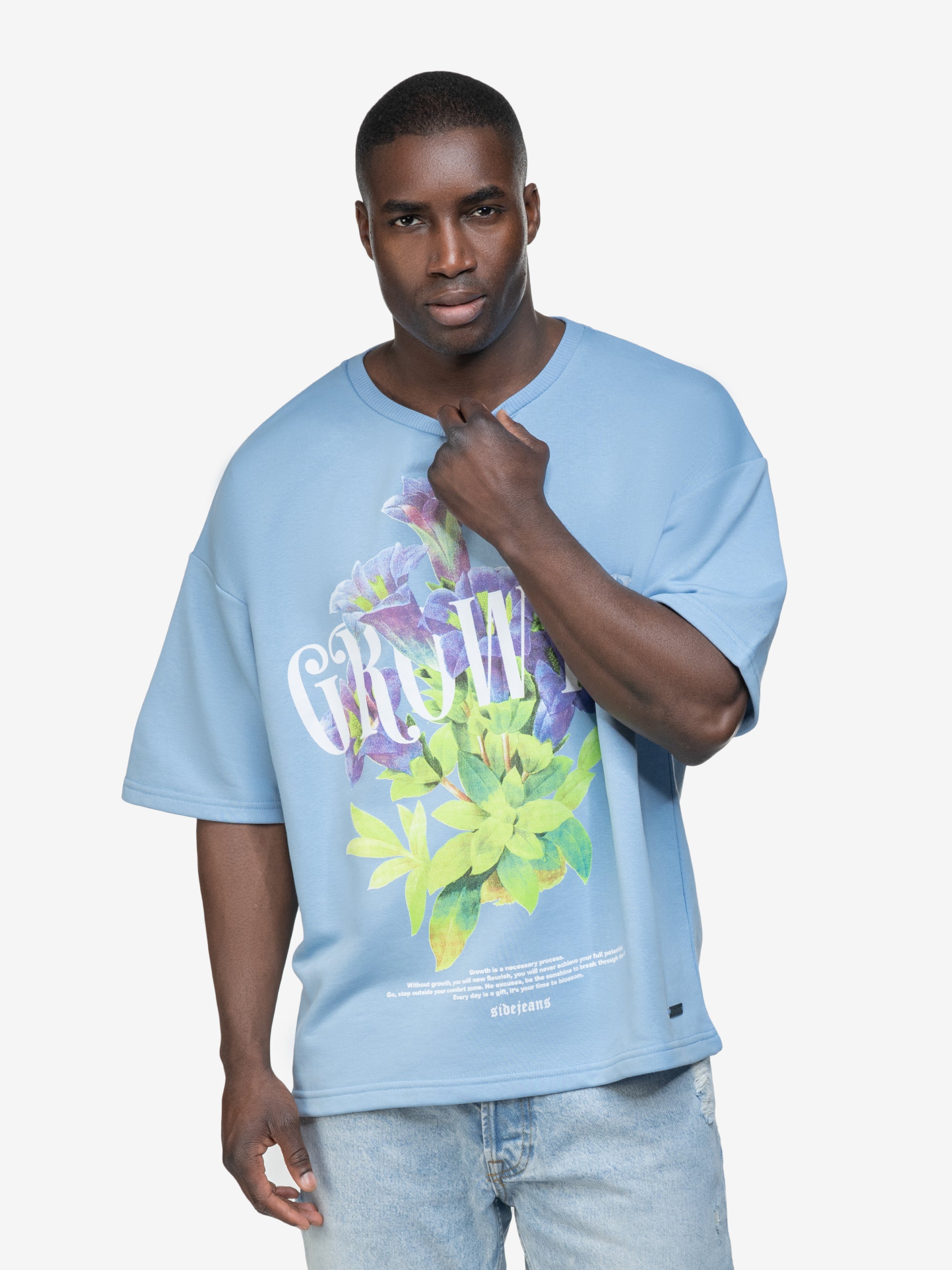 GROWTH FLOWER TEE BABYBLUE