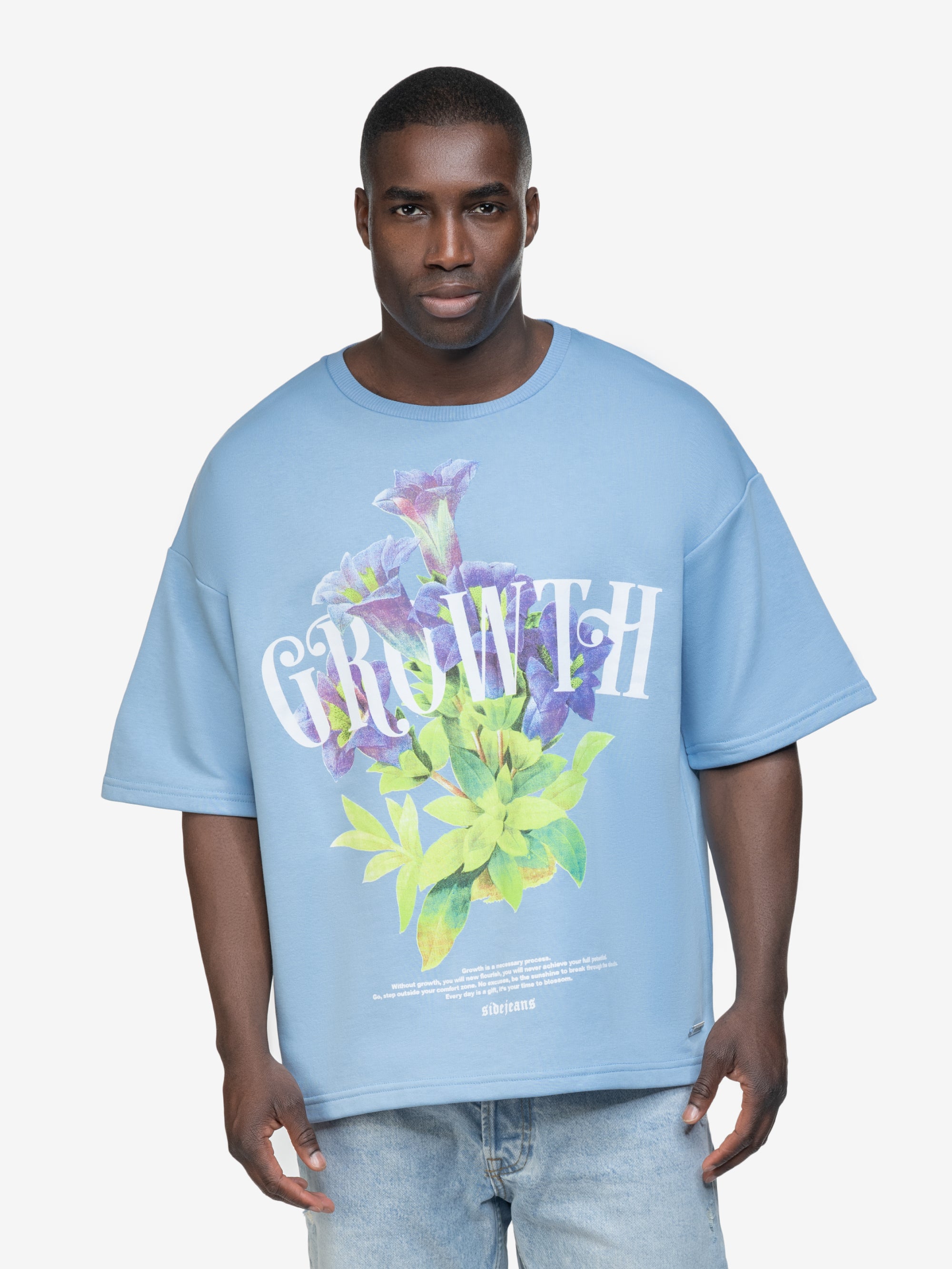 GROWTH FLOWER TEE BABYBLUE