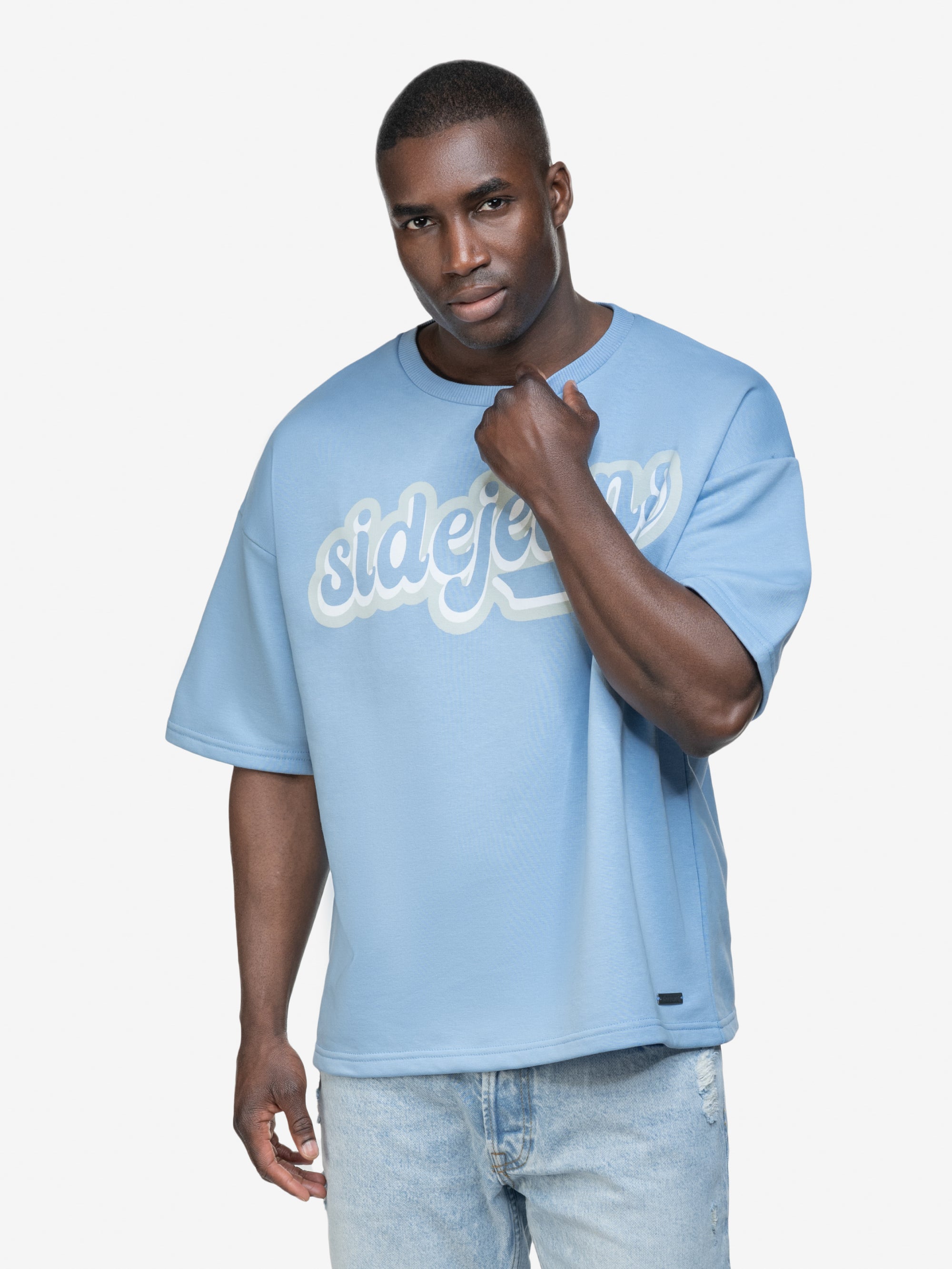 COLLEGE SIDEJEANS TEE BABYBLUE