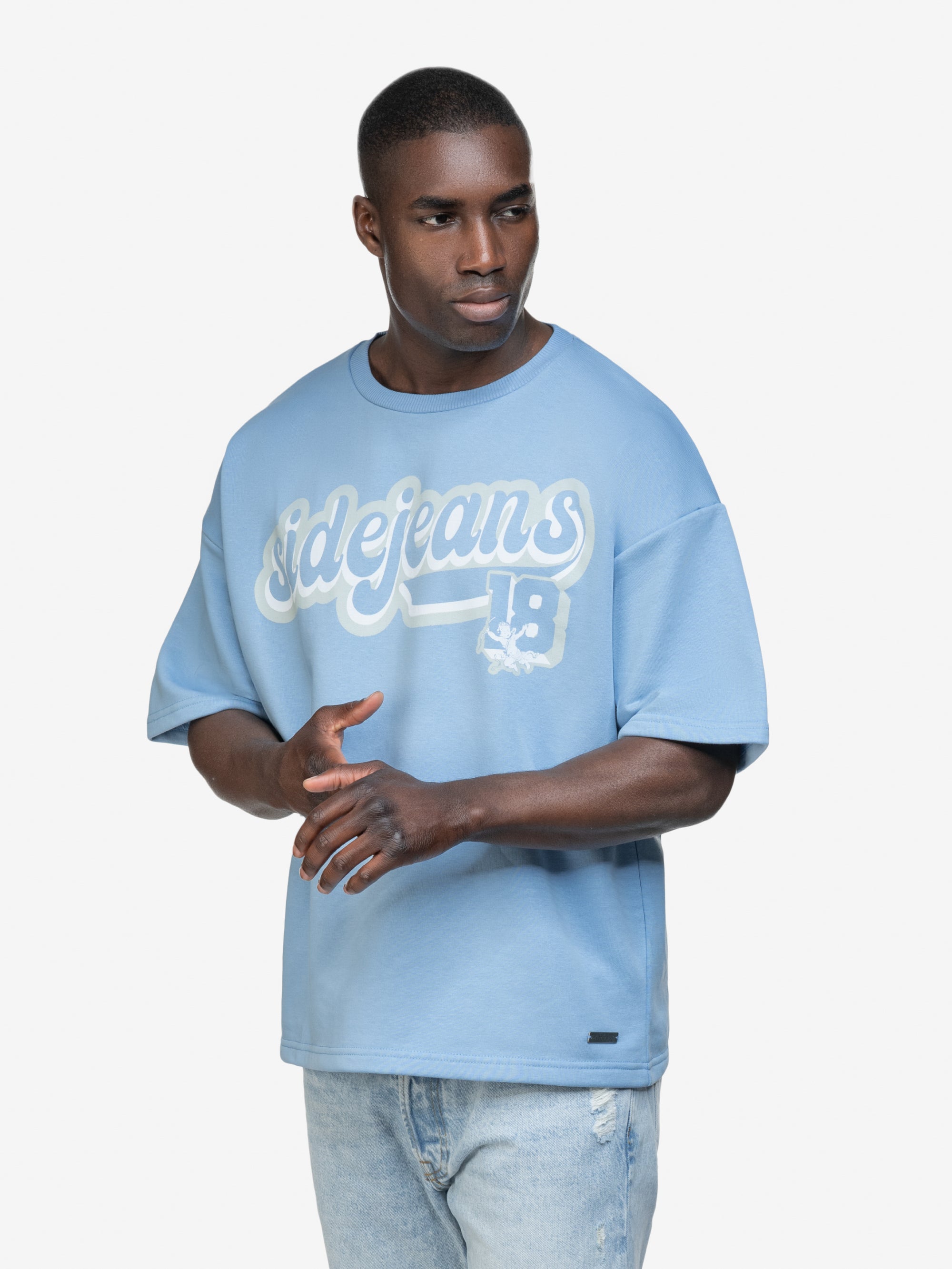 COLLEGE SIDEJEANS TEE BABYBLUE