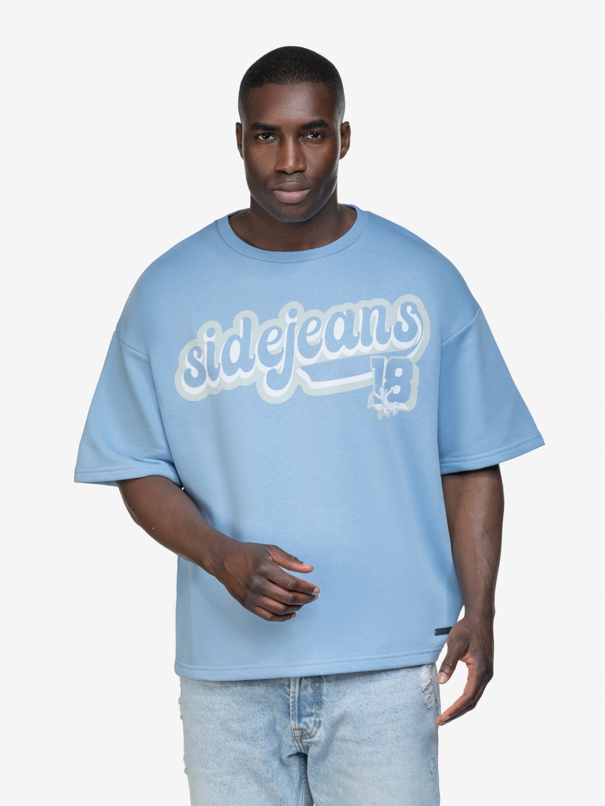 COLLEGE SIDEJEANS TEE BABYBLUE