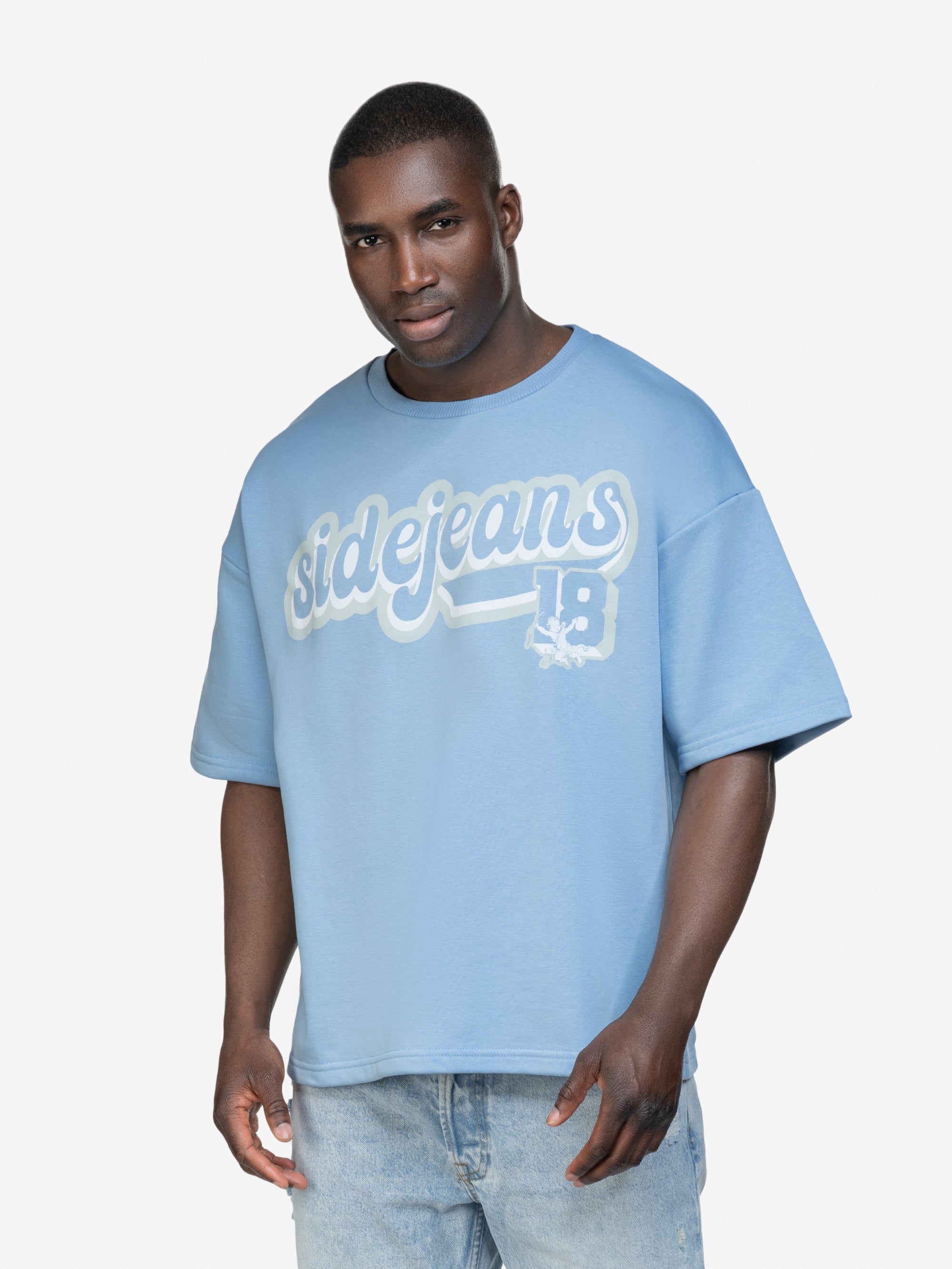 COLLEGE SIDEJEANS TEE BABYBLUE