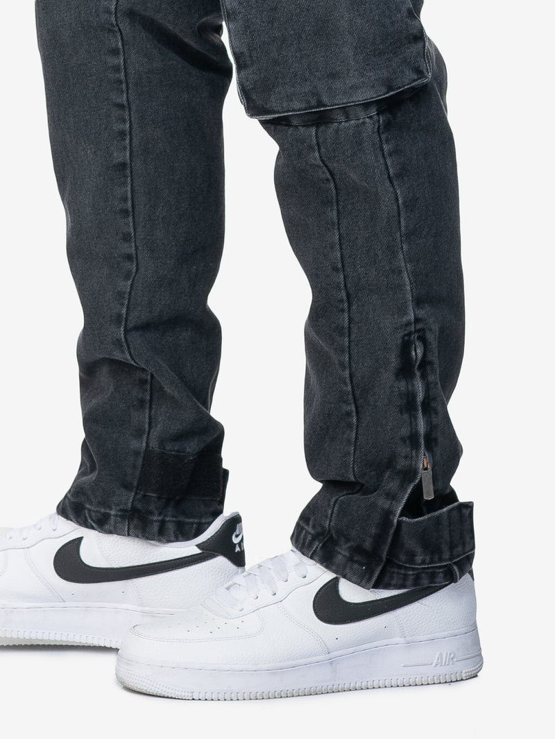 SIDEJEANS CARGO JEANS BLACK