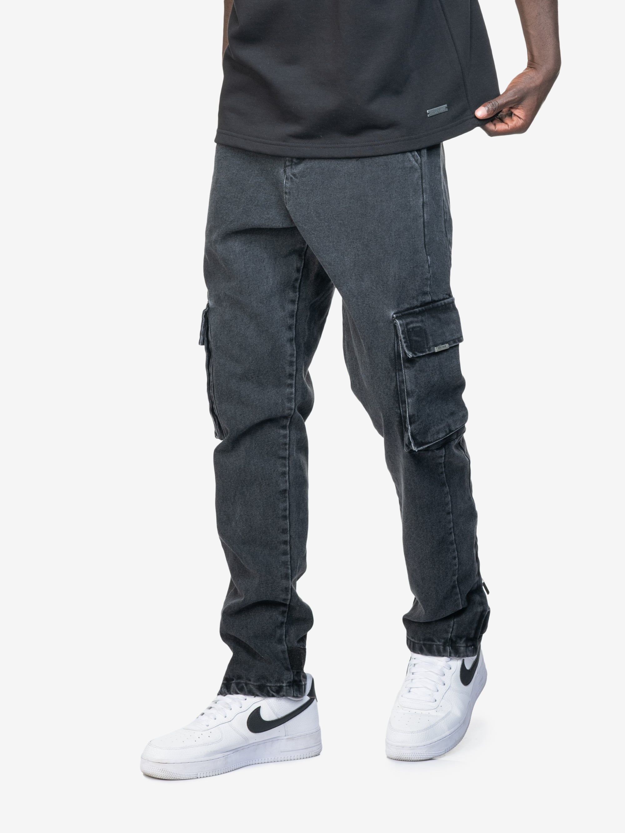 SIDEJEANS CARGO JEANS BLACK