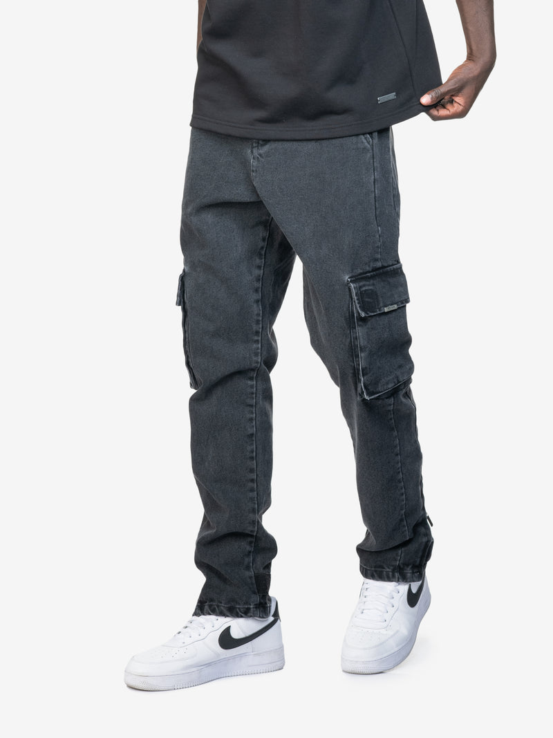SIDEJEANS CARGO JEANS BLACK