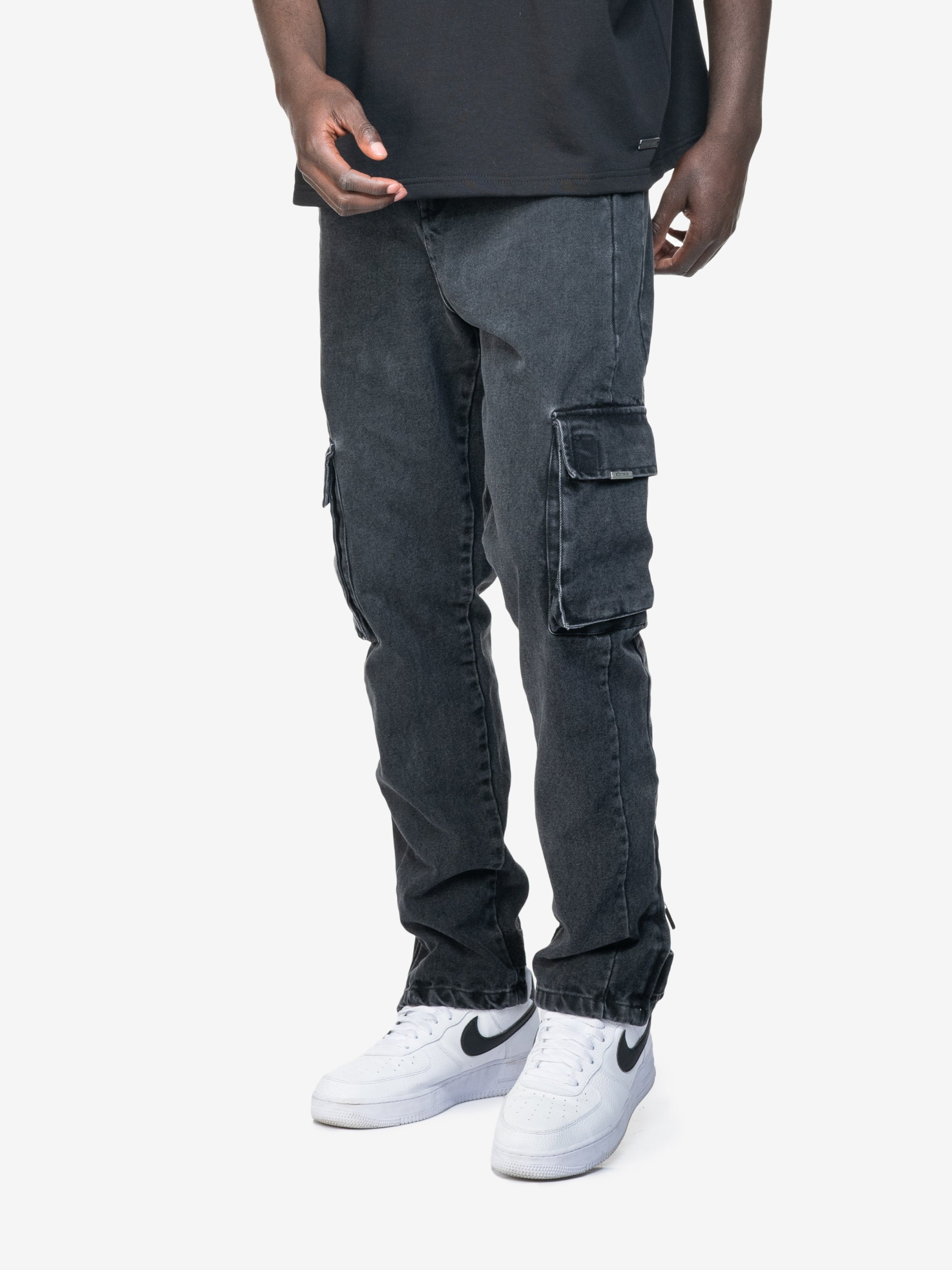 SIDEJEANS CARGO JEANS BLACK