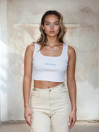 CROPPED TOP SIDEJEANS WHITE