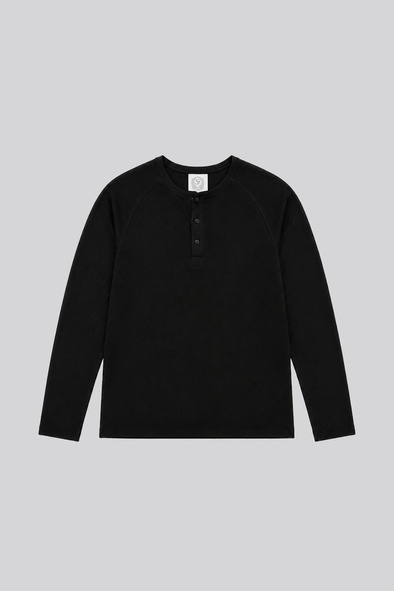 Waffle Slim Henley Longsleeve