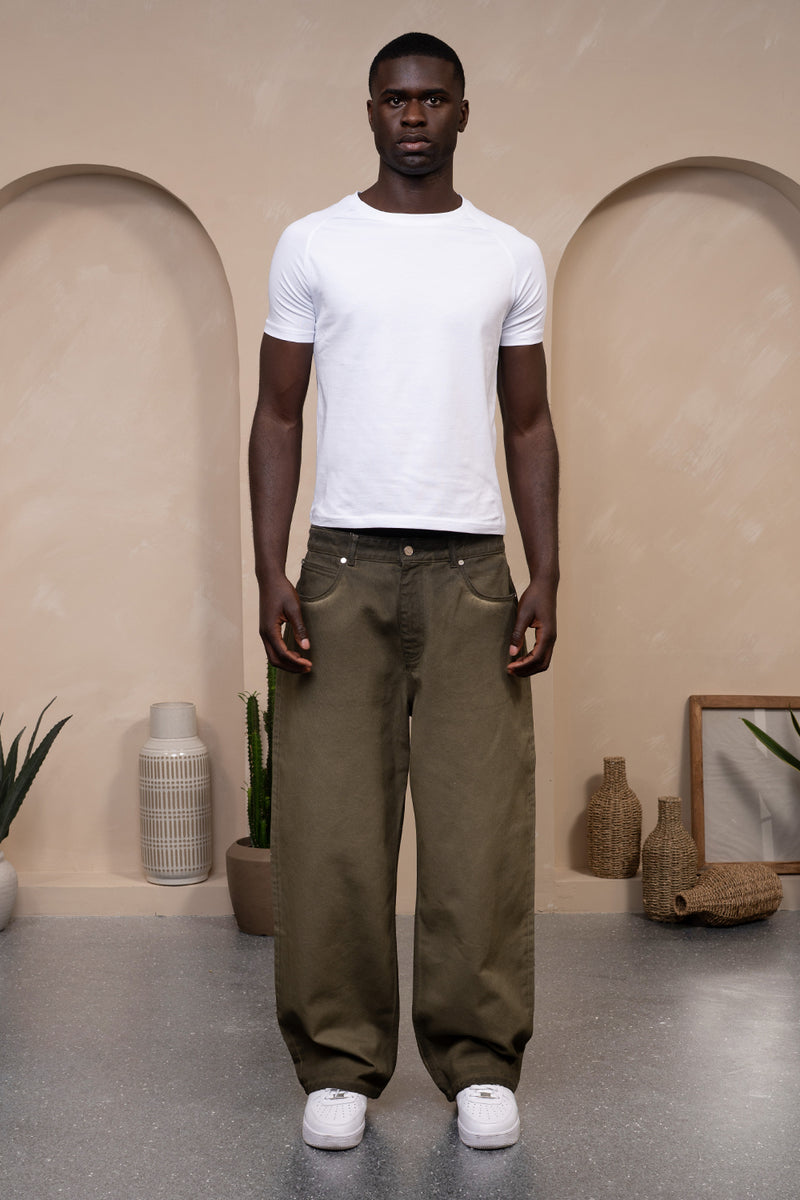Oil Washed Denim Matcha