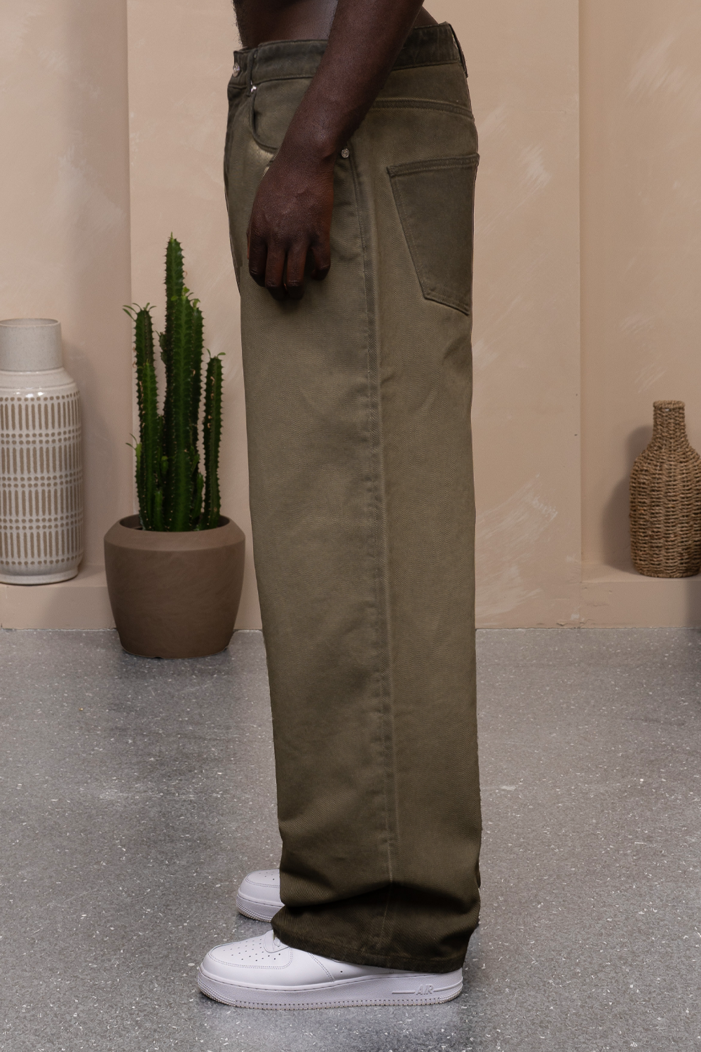 Oil Washed Denim Matcha
