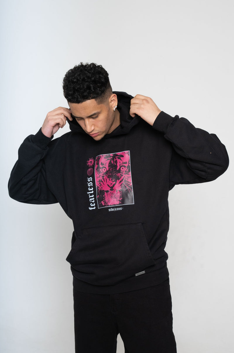 HEAVY FEARLESS MAGENTA/BLACK HOODIE